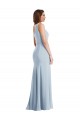 Sleeveless Light Sky Blue One Shoulder Stretch Crepe Trumpet Formal Evening Gown / Prom Dress / Bridesmaid Dress Newcastle