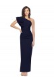 Sleeveless Dark Navy One Shoulder Stretch Crepe Sheath Prom Dresses Newcastle