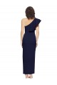 Sleeveless Dark Navy One Shoulder Stretch Crepe Sheath Prom Dresses Newcastle