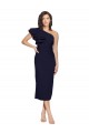 Sleeveless Dark Navy One Shoulder Stretch Crepe Sheath Formal Evening Gown / Prom Dress / Bridesmaid Dress Newcastle