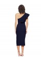 Sleeveless Dark Navy One Shoulder Stretch Crepe Sheath Formal Evening Gown / Prom Dress / Bridesmaid Dress Newcastle