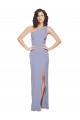 Sleeveless Smoke Blue One Shoulder Stretch Crepe Sheath Formal Evening Gown / Prom Dress / Bridesmaid Dress Newcastle