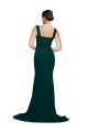 Sleeveless Midnight Green Square Neck Stretch Crepe Sheath Semi Formal Evening Dress / Prom Dress / Bridesmaid Dress Newcastle