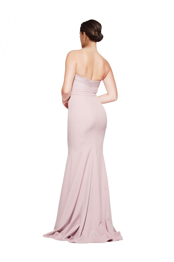 Sleeveless Mauve Strapless Low Back Stretch Crepe Sheath Formal Evening Gown / Prom Dress / Bridesmaid Dress Newcastle