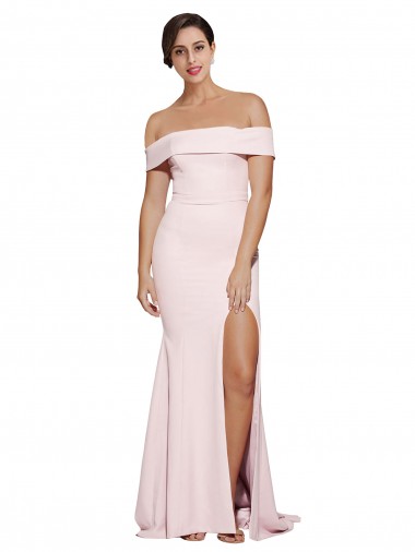 Sleeveless Pink Square Neck Low Back Stretch Crepe Sheath Formal Evening Gown / Prom Dress / Bridesmaid Dress Newcastle