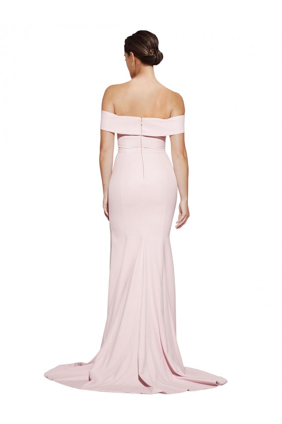 Sleeveless Pink Square Neck Low Back Stretch Crepe Sheath Formal Evening Gown / Prom Dress / Bridesmaid Dress Newcastle