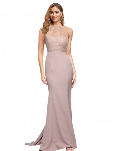 Sleeveless Dusty Pink Sweetheart Stretch Crepe Sheath Formal Evening Gown / Prom Dress / Bridesmaid Dress Newcastle