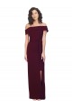 Sleeveless Burgundy Gold Off the Shoulder Low Back Stretch Crepe Sheath Formal Evening Gown / Prom Dress / Bridesmaid Dress Newcastle