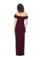 Sleeveless Burgundy Gold Off the Shoulder Low Back Stretch Crepe Sheath Formal Evening Gown / Prom Dress / Bridesmaid Dress Newcastle