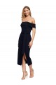 Sleeveless Black Off the Shoulder Low Back Stretch Crepe Sheath Formal Evening Gown / Prom Dress / Bridesmaid Dress Newcastle