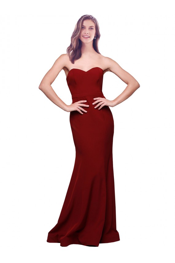 Sleeveless Sweetheart Low Back Stretch Crepe Sheath Formal Evening Gown / Prom Dress / Bridesmaid Dress Newcastle