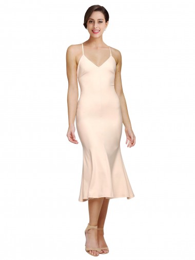 Sleeveless V-Neck Low Back Stretch Crepe Sheath Evening Gown / Prom Dress / Bridesmaid Dress Newcastle