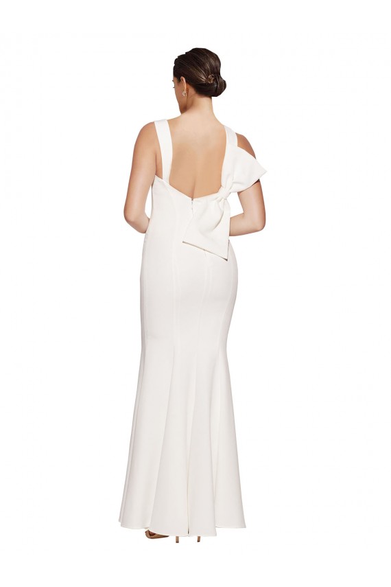 Sleeveless Ivory Square Neck Low Back Stretch Crepe Sheath Formal Evening Gown / Prom Dress / Bridesmaid Dress Newcastle