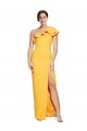 Sleeveless Saffron One Shoulder Stretch Crepe Sheath Formal Evening Gown / Prom Dress / Bridesmaid Dress Newcastle