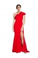 Sleeveless Red One Shoulder Stretch Crepe Sheath Semi Formal Evening Dress / Prom Dress / Bridesmaid Dress Newcastle