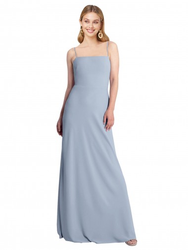 Sleeveless Square Neck Criss Cross Open Back Stretch Crepe A-Line Prom Dress / Bridesmaid Dress Newcastle
