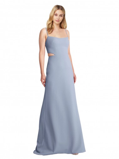 Sleeveless Spaghetti Straps Open Back Stretch Crepe A-Line Prom Dress / Bridesmaid Dress Newcastle