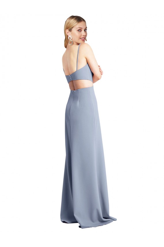 Sleeveless Spaghetti Straps Open Back Stretch Crepe A-Line Prom Dress / Bridesmaid Dress Newcastle