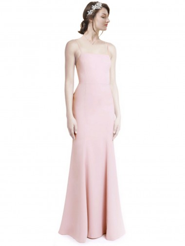 Sleeveless Spaghetti Straps Criss Cross Open Back Stretch Crepe Mermaid, Sheath Prom Dress / Bridesmaid Dress Newcastle
