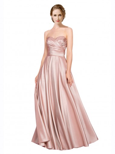 Sleeveless Sweetheart Low Back Stretch Satin A-Line Black Tie Evening Gown / Prom Dress / Bridesmaid Dress Newcastle