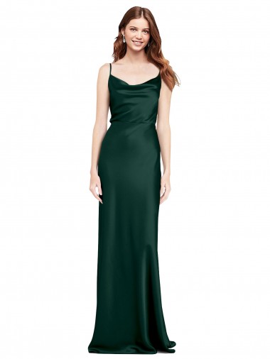 Sleeveless Cowl Neck V-Back Stretch Satin Sheath Black Tie Evening Gown / Prom Dress / Bridesmaid Dress Newcastle