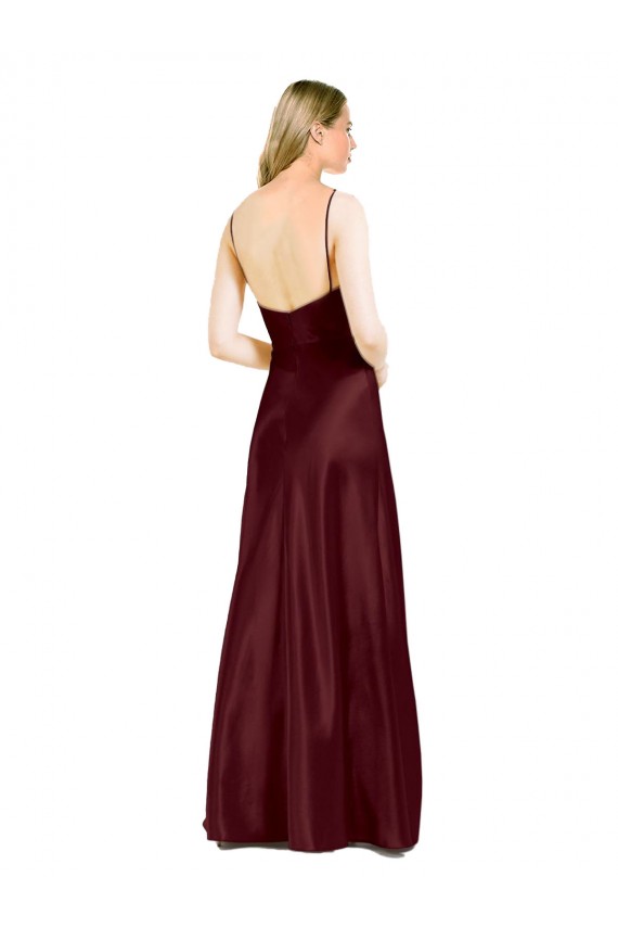 Sleeveless Spaghetti Straps Stretch Satin A-Line Bridesmaid Dress / Evening Dress Newcastle