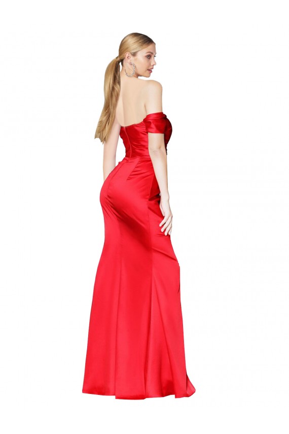 Sleeveless Off the Shoulder Stretch Satin Mermaid Formal Evening Gown / Prom Dress / Bridesmaid Dress Newcastle