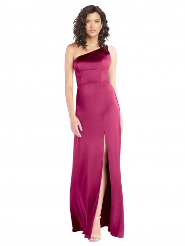 Sleeveless One Shoulder Open Back Stretch Satin A-Line Formal Evening Gown / Prom Dress / Bridesmaid Dress Newcastle