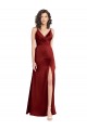 Sleeveless V-Neck V-Back Stretch Satin A-Line Formal Dress / Bridesmaid Dress Newcastle