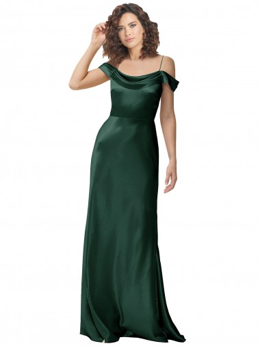 Sleeveless Off the Shoulder V-Back Stretch Satin A-Line Formal Evening Gown / Prom Dress / Bridesmaid Dress Newcastle