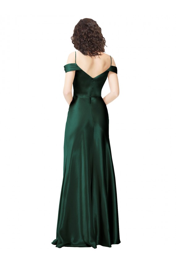 Sleeveless Off the Shoulder V-Back Stretch Satin A-Line Formal Evening Gown / Prom Dress / Bridesmaid Dress Newcastle