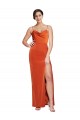 Sleeveless Spaghetti Straps Criss Cross Back Stretch Satin Sheath Formal Evening Gown / Prom Dress / Bridesmaid Dress Newcastle