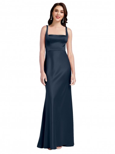 Sleeveless Square Neck Low Back Stretch Satin A-Line Formal Evening Gown / Prom Dress / Bridesmaid Dress Newcastle