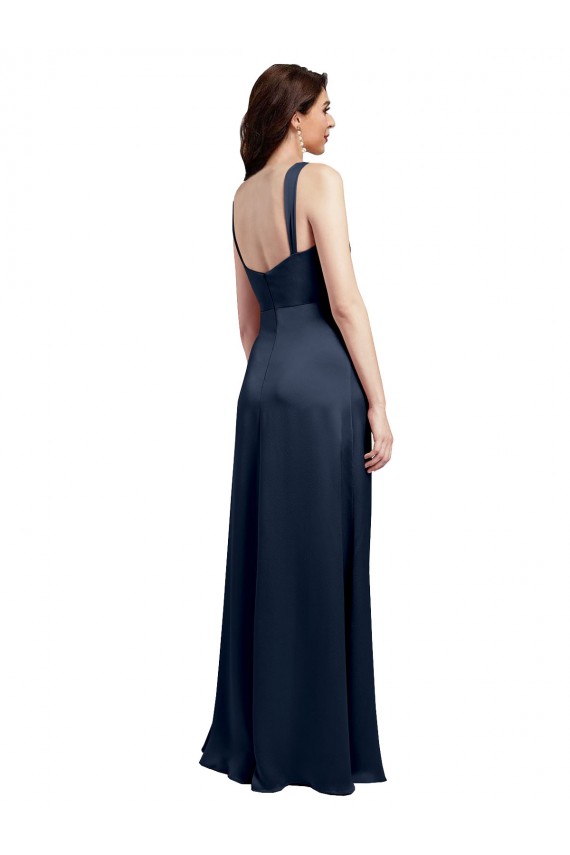 Sleeveless Cowl Neck Low Back Stretch Satin A-Line Formal Evening Gown / Prom Dress / Bridesmaid Dress Newcastle