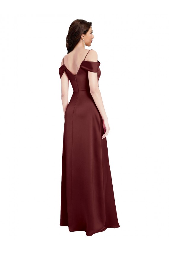 Sleeveless Off the Shoulder Stretch Satin A-Line Formal Dress / Bridesmaid Dress Newcastle