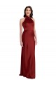 Sleeveless Halter Neck Backless Stretch Satin A-Line Black Tie Evening Gown / Prom Dress / Bridesmaid Dress Newcastle