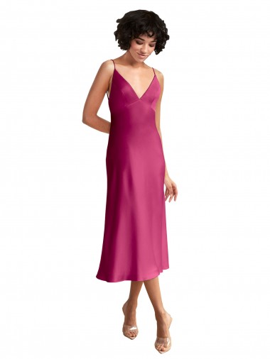 Sleeveless V-Neck Low Back Stretch Satin A-Line Formal Evening Gown / Prom Dress / Bridesmaid Dress Newcastle