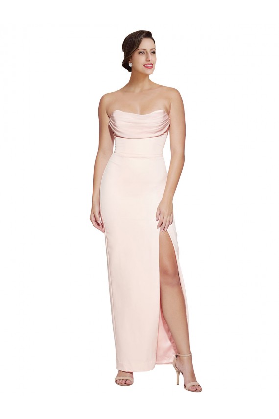 Sleeveless Cowl Neck Low Back Stretch Satin Mermaid Formal Evening Gown / Prom Dress / Bridesmaid Dress Newcastle