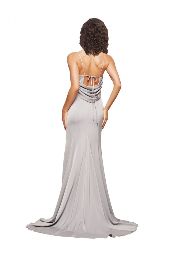 Sleeveless High Neck Low Back Stretch Satin A-Line Formal Evening Gown / Prom Dress / Bridesmaid Dress Newcastle