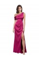 Sleeveless One Shoulder Stretch Satin A-Line Bridesmaid Dress / Evening Dress Newcastle