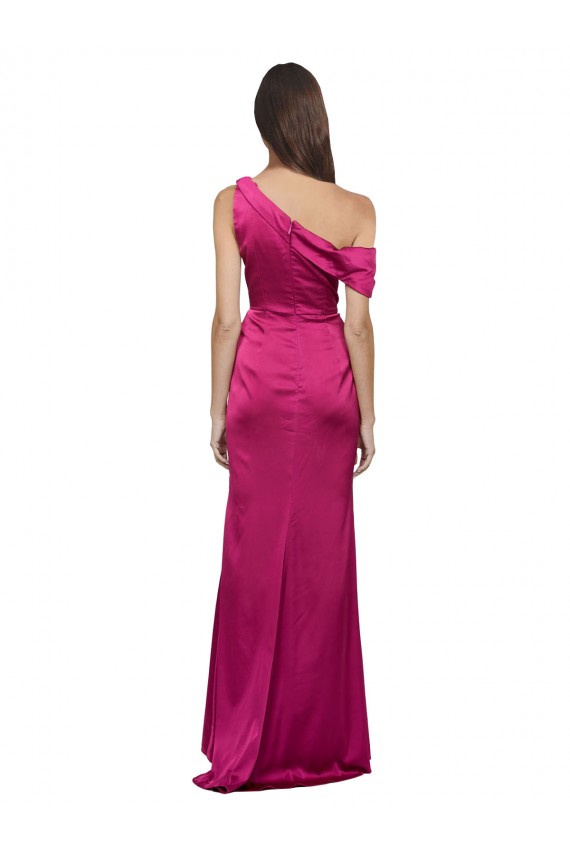 Sleeveless One Shoulder Stretch Satin A-Line Bridesmaid Dress / Evening Dress Newcastle