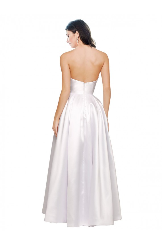 Sleeveless Strapless Low Back Stretch Satin A-Line Formal Evening Gown / Prom Dress / Bridesmaid Dress Newcastle