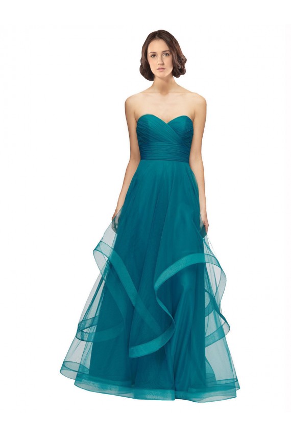 Sleeveless Turquoise Sweetheart Tulle A-Line Bridesmaid Dress Newcastle
