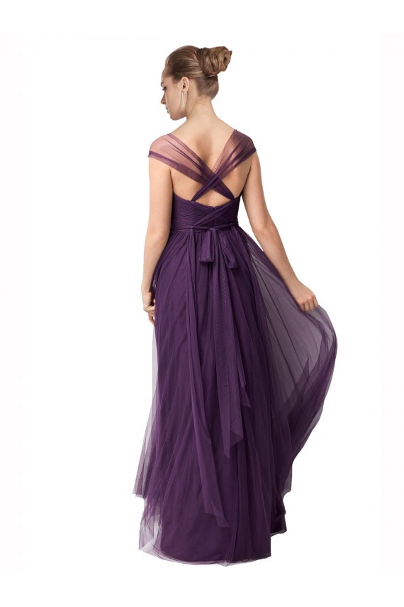Cap Sleeves Plum Purple Sweetheart Tulle A-Line Bridesmaid Dress Newcastle