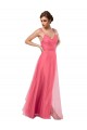 Sleeveless Watermelon Spaghetti Straps V-Back Tulle A-Line Bridesmaid Dress Newcastle