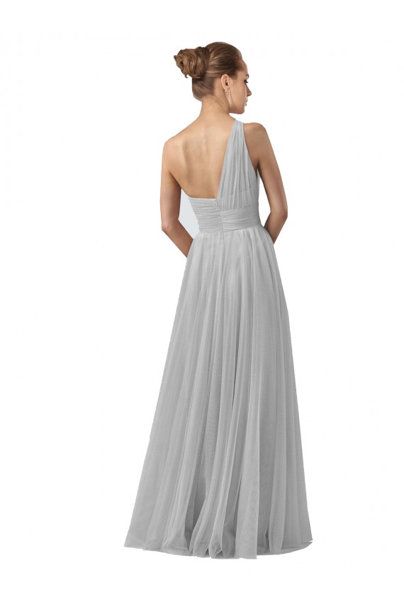Sleeveless One Shoulder Tulle A-Line Bridesmaid Gown Newcastle