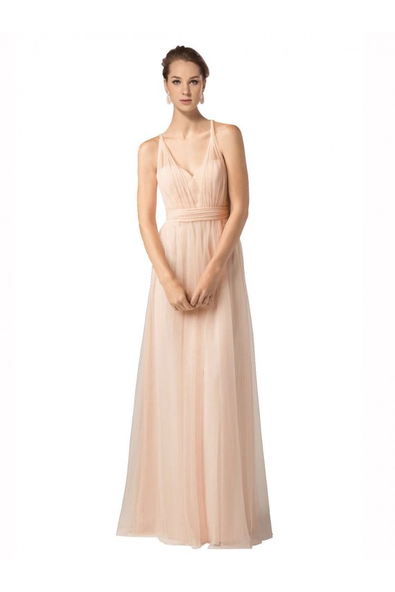 Sleeveless Nude Sweetheart Tulle A-Line Bridesmaid Dress / Evening Dress Newcastle