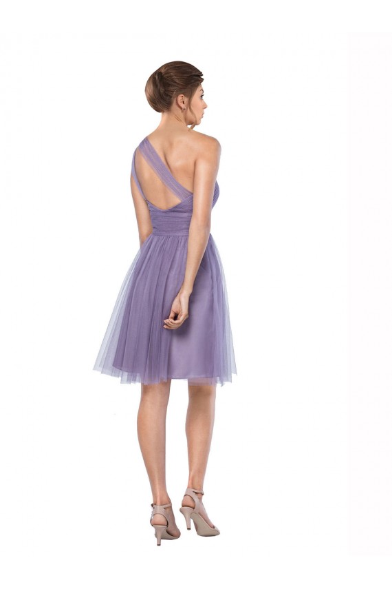 Sleeveless Watermelon One Shoulder Tulle A-Line Bridesmaid Dress Newcastle