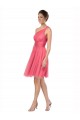 Sleeveless Watermelon One Shoulder Tulle A-Line Bridesmaid Dress Newcastle