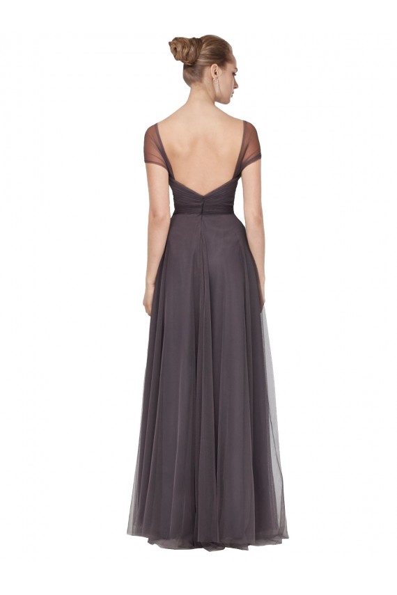 Cap Sleeves Pewter Sweetheart Tulle A-Line Bridesmaid Dress Newcastle